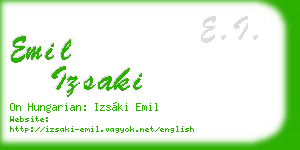 emil izsaki business card